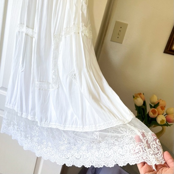 Spell Peaches Lace Slip Dress Boho Ivory Midi White Small EUC - Picture 3 of 8